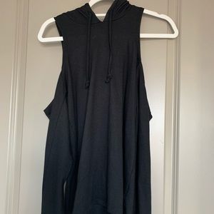 Alternative Black Cold Shoulder Hoodie Shirt